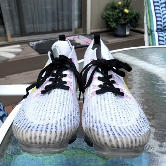 Nike Air VaporMax Flyknit 3 'White Dynamic Yellow' AJ6900-103 size 9.5 - Picture 12 of 16